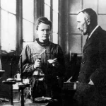 Maria Skłodowska i mąż rozmawiają